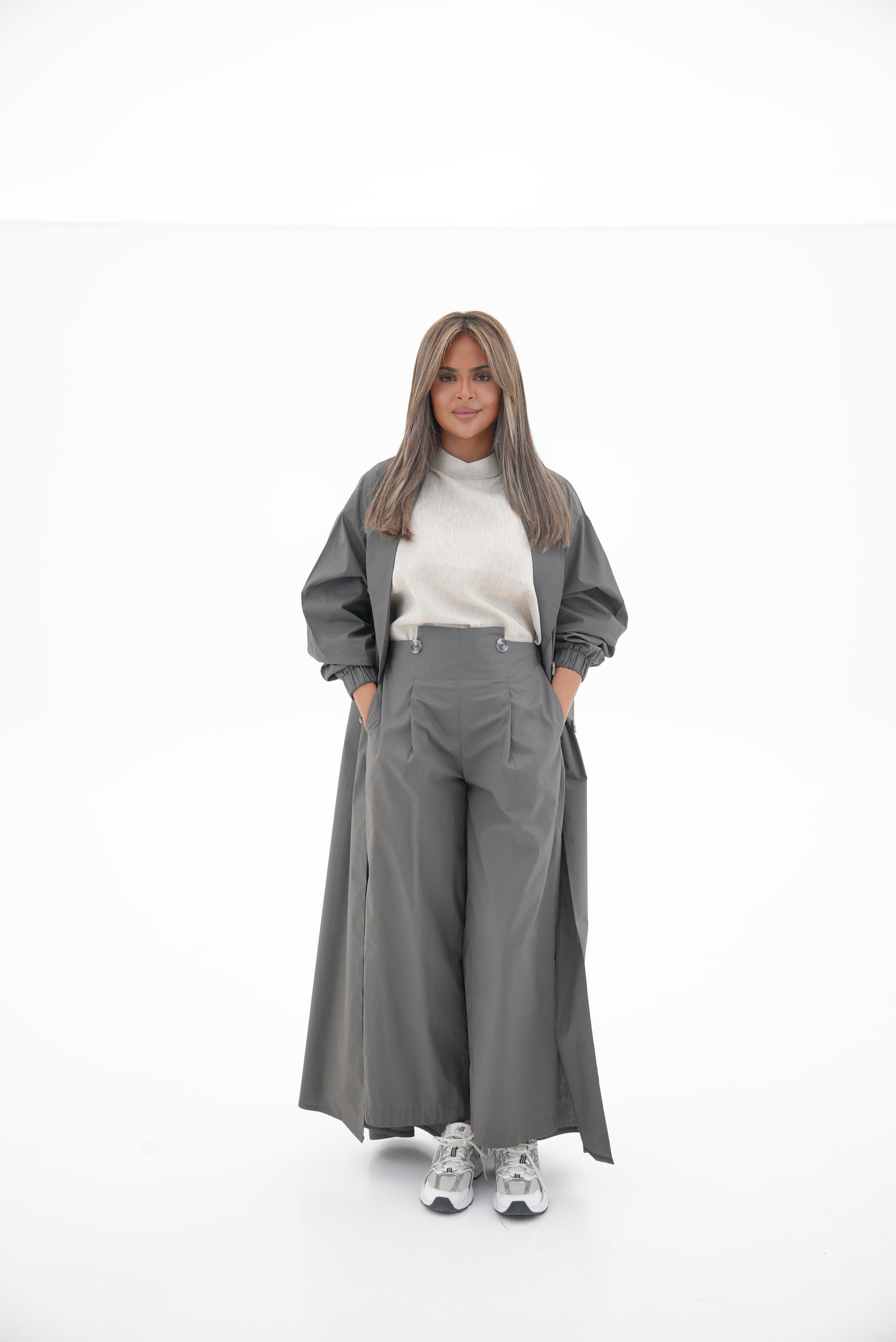 Grey Trench Coat Abaya-1960