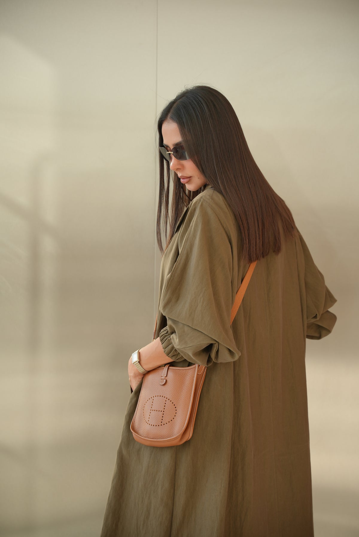 Brown Trench Coat Abaya-2012