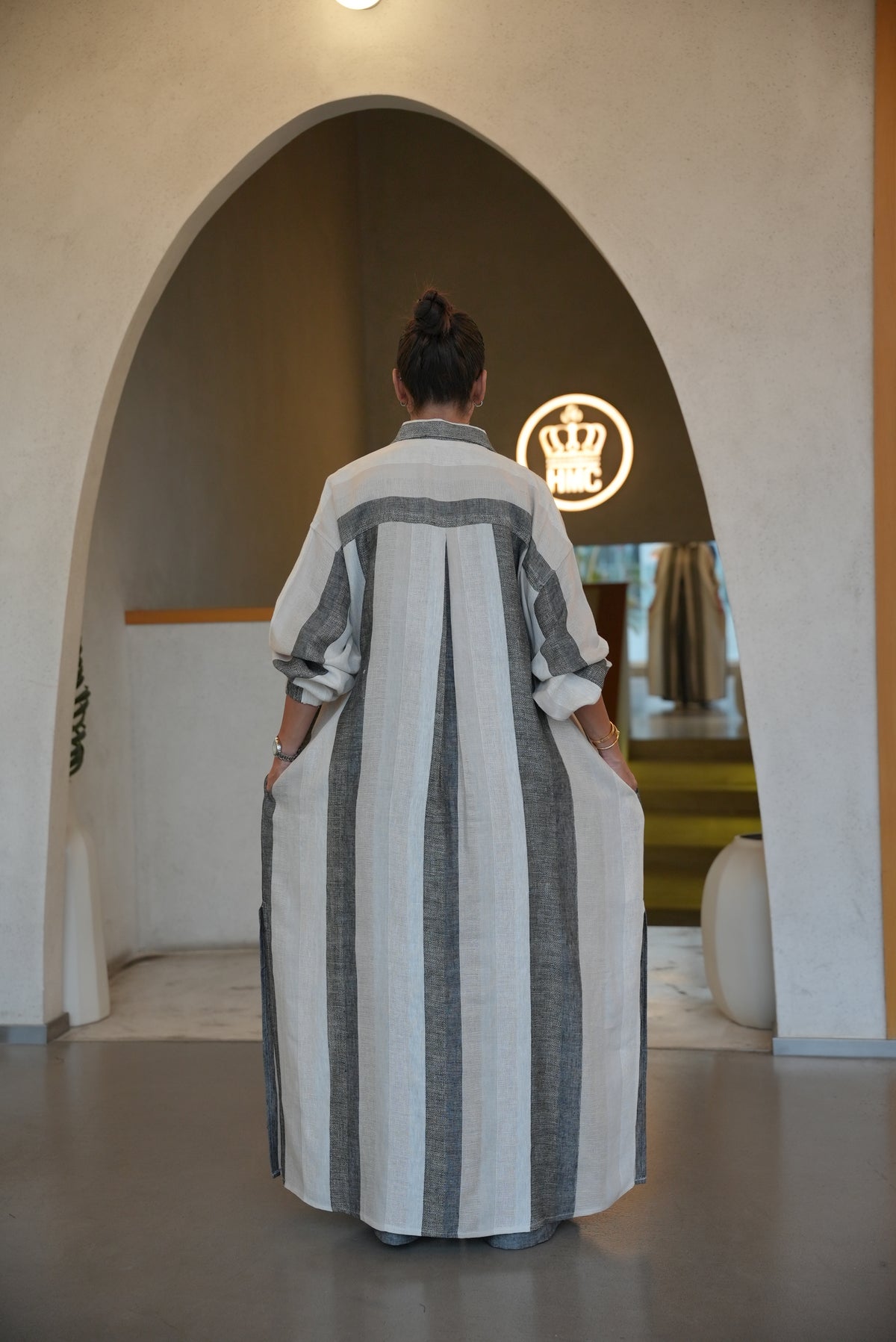 GREY LINEN BLOUSE AND PANTS INNER SET-2003
