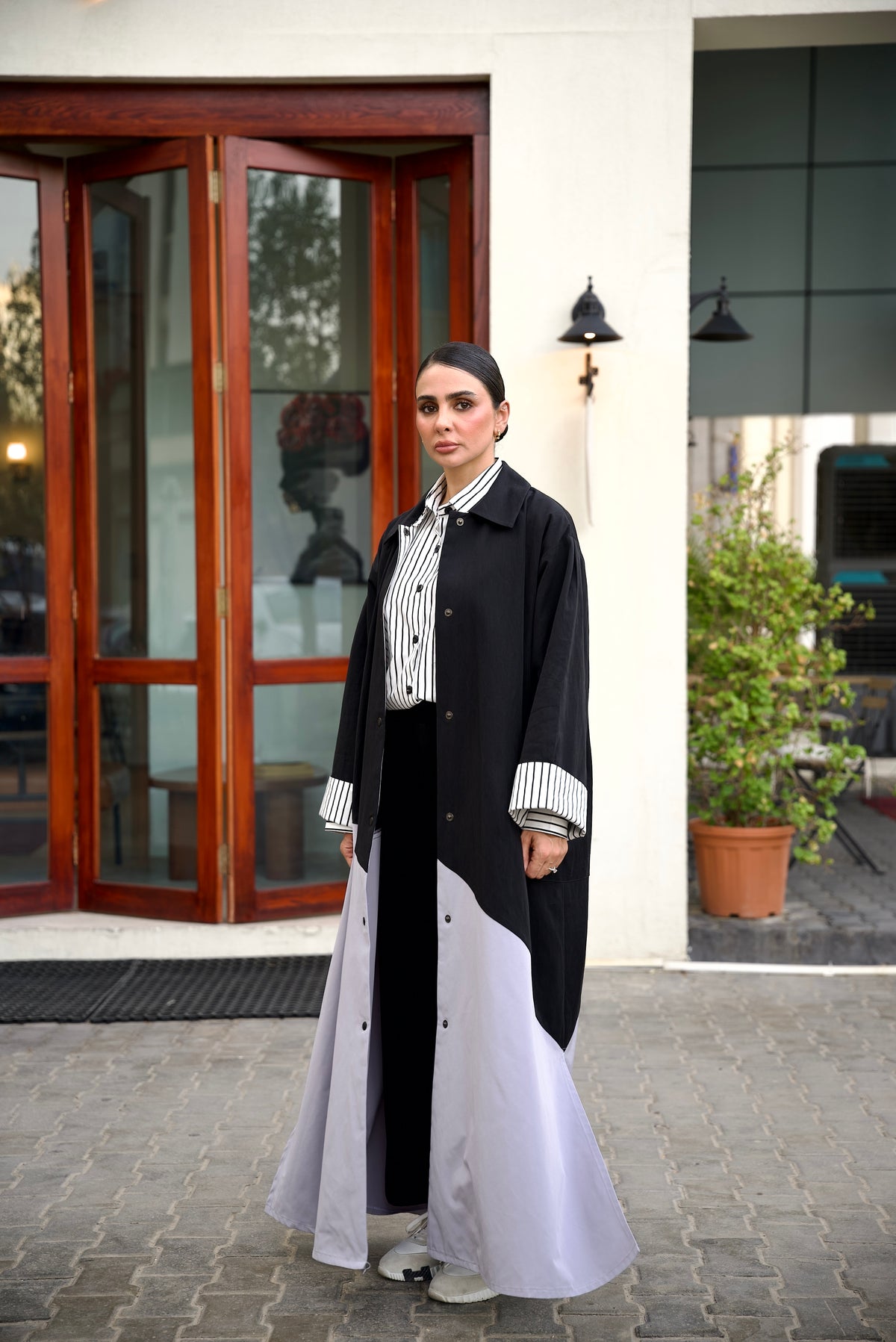 Black & Grey Trench Coat Workwear Set (FULL SET)-2023