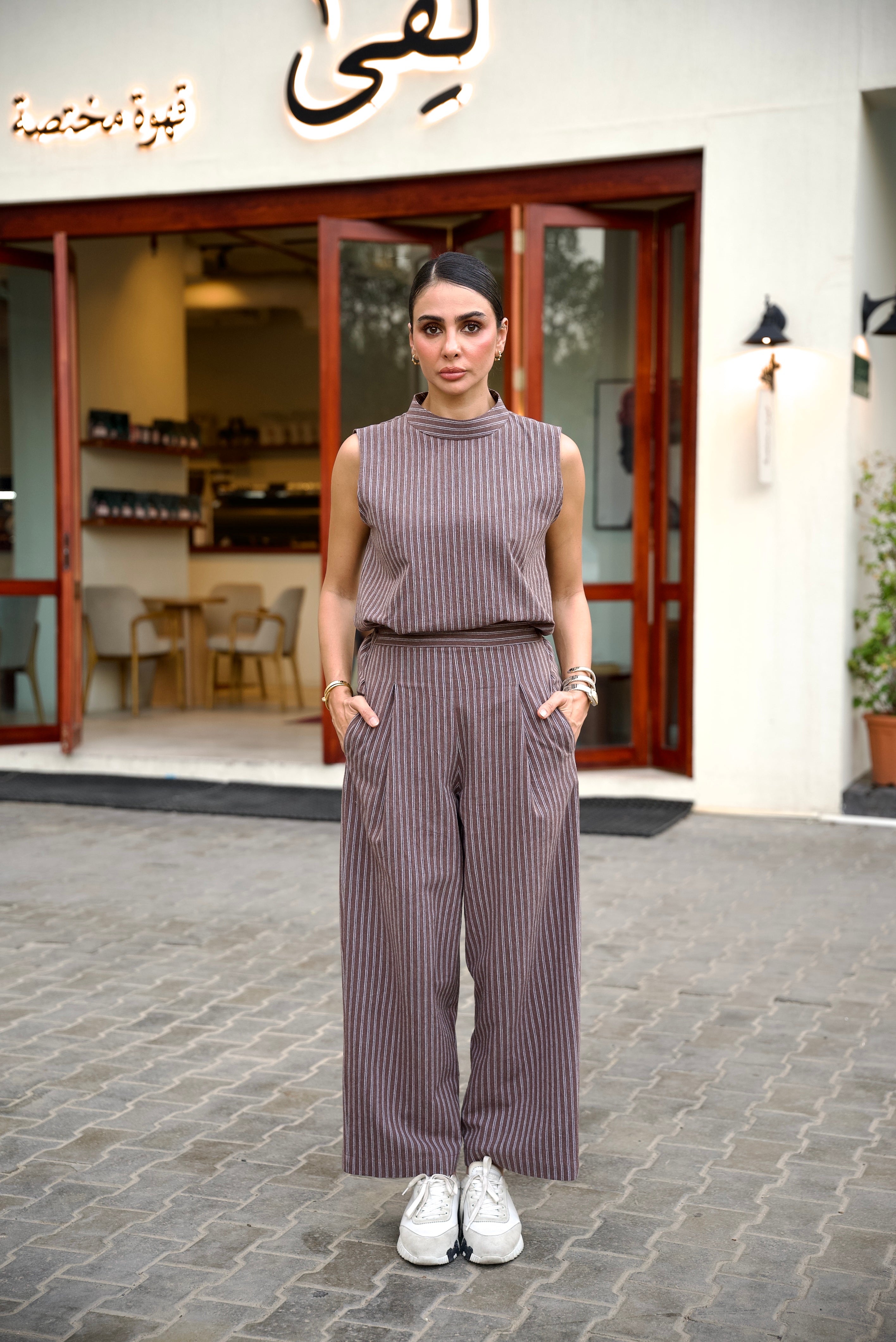 Brown Striped Linen Set – 2026