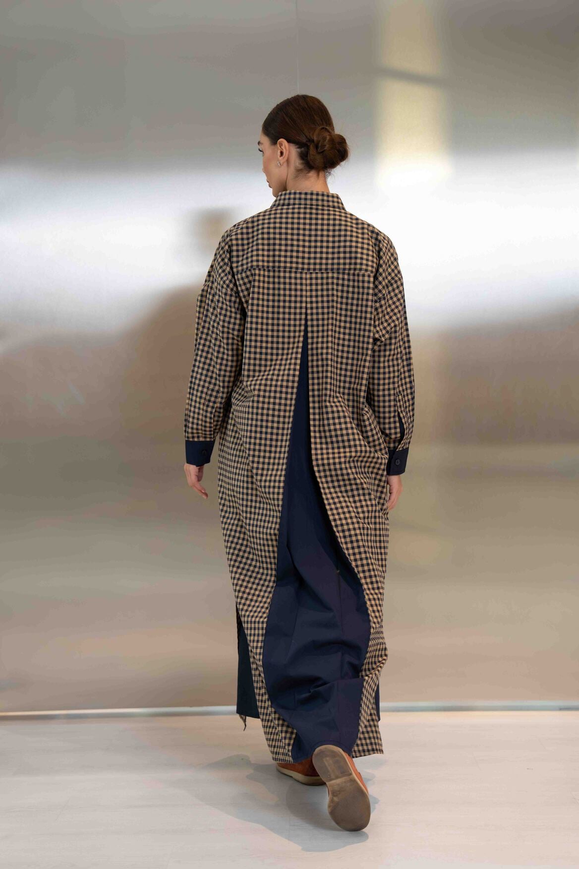 Checked Cotton Abaya – 2050