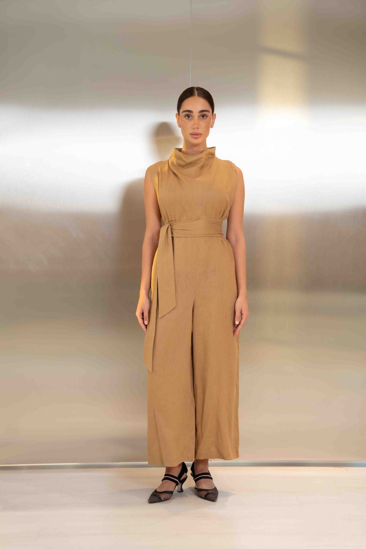 Beige Linen Jumpsuit – 2059