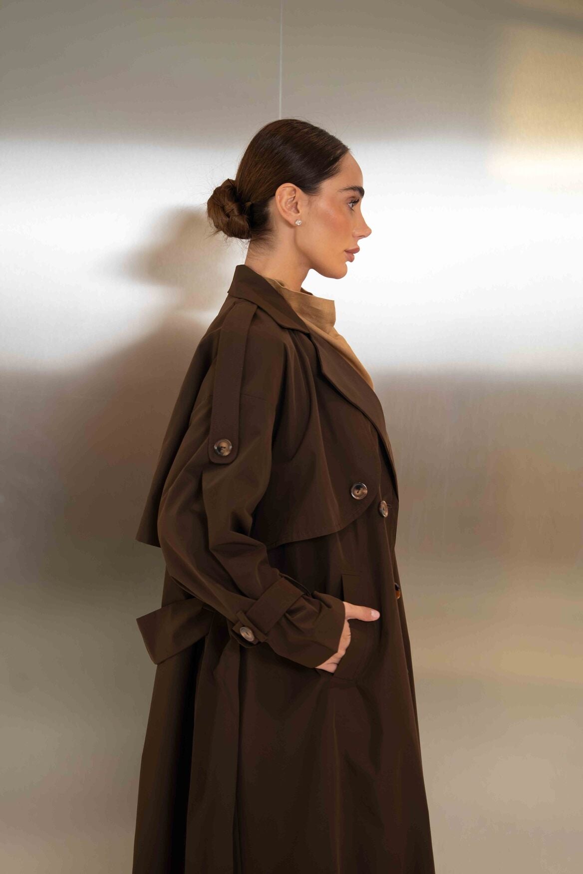 Brown Trench Coat Abaya - 2048