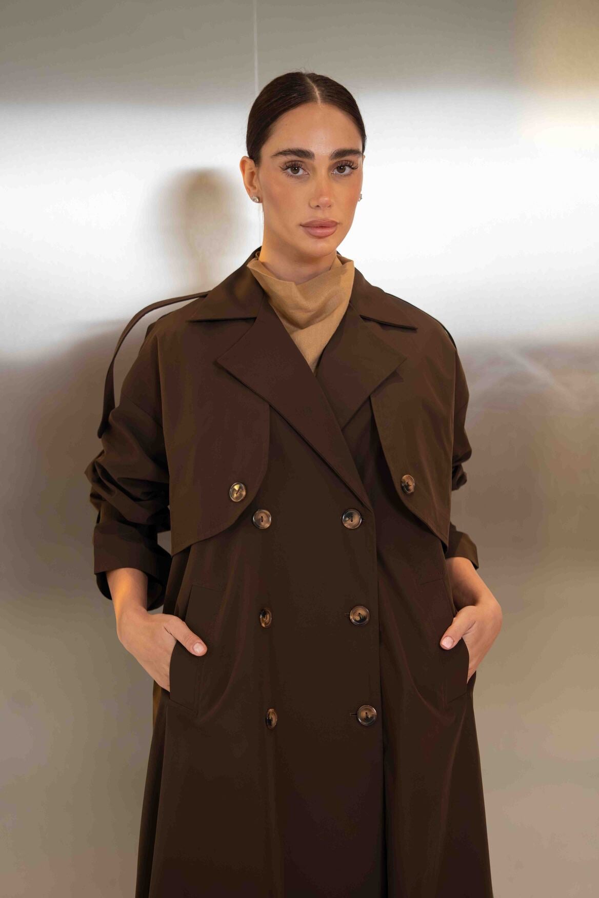 Brown Trench Coat Abaya - 2048