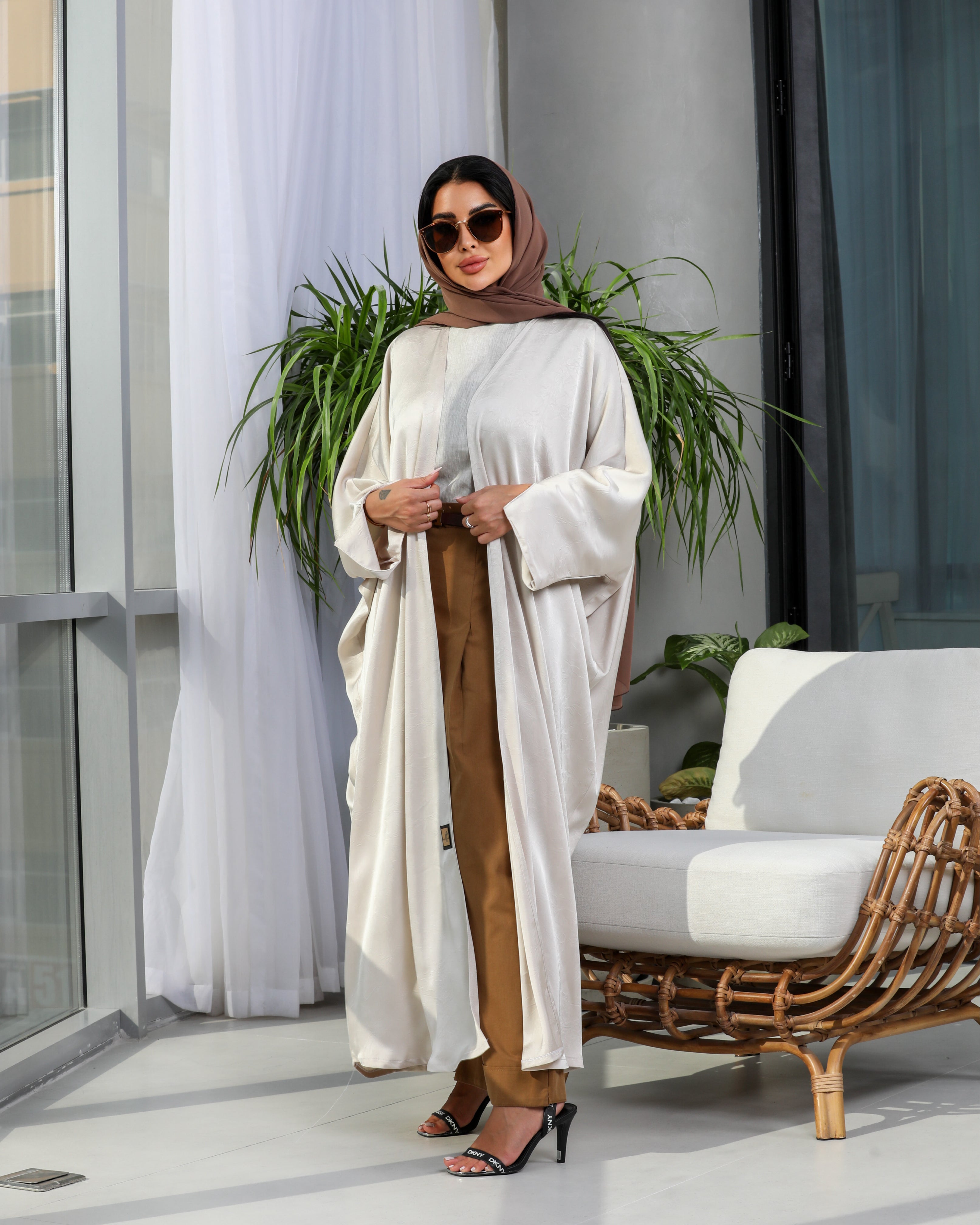 Abaya Silk Crepe Besht in Gold C:6479 Gold