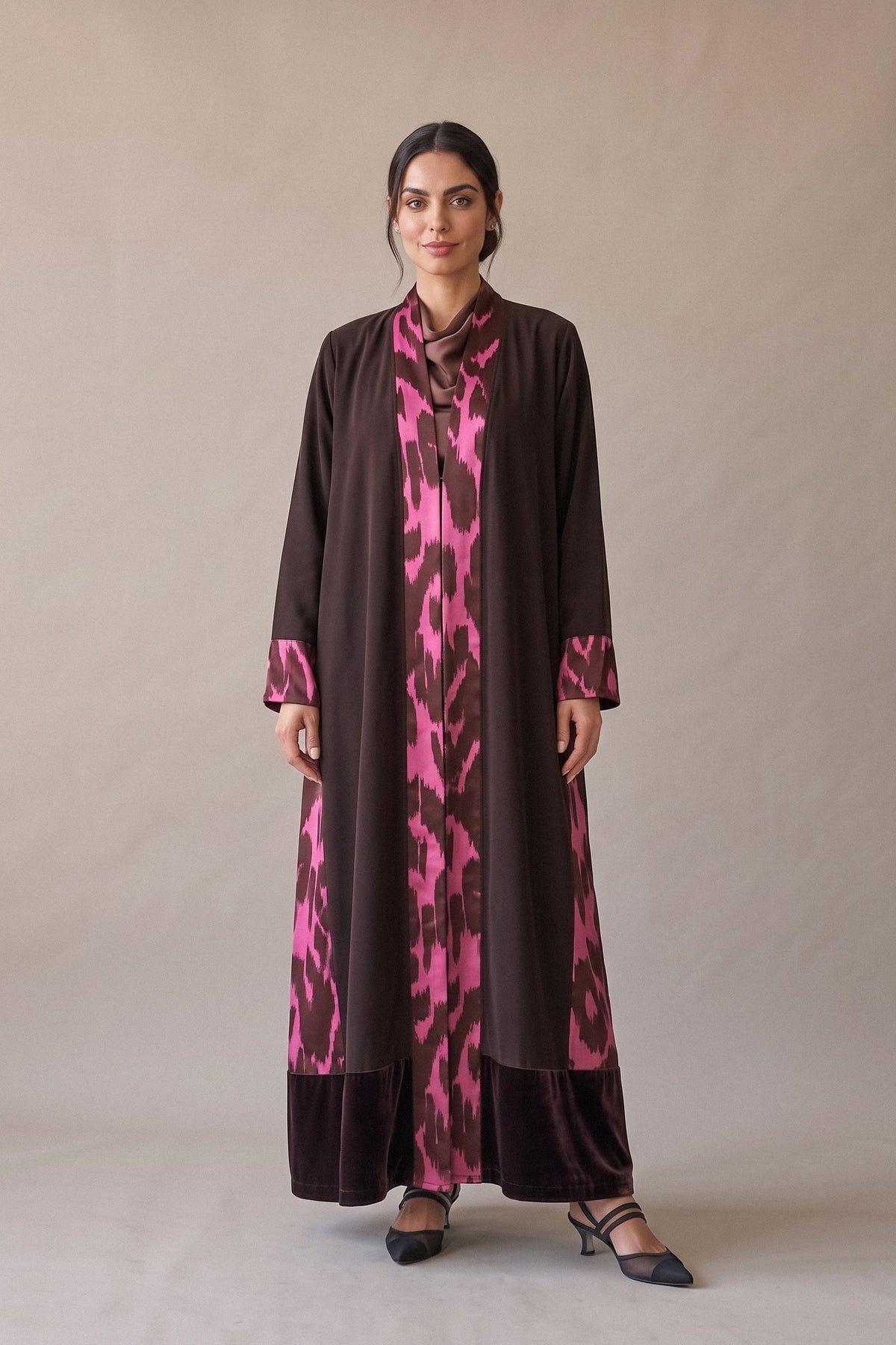 Brown Velvet Abaya – 2071