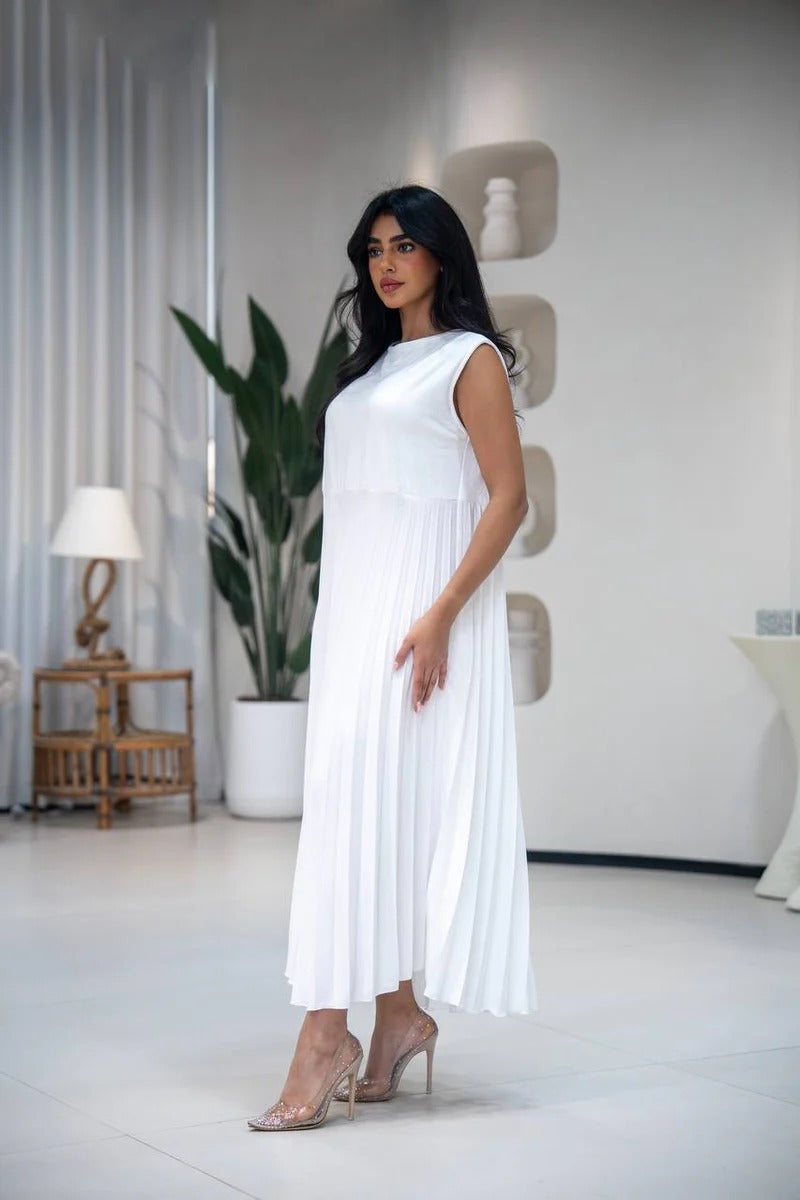 White crepe dress C:133 white