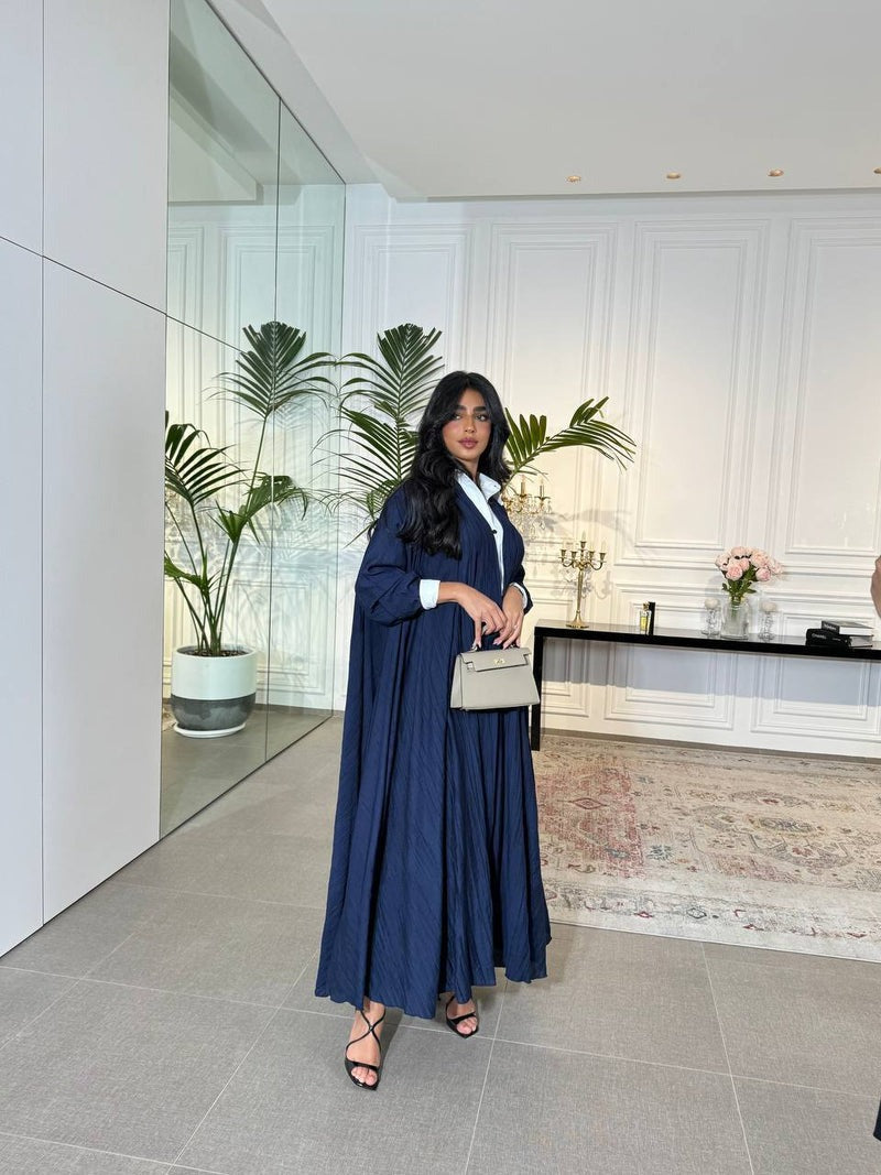 Abaya Crepe C:6528 Blue (Free size)