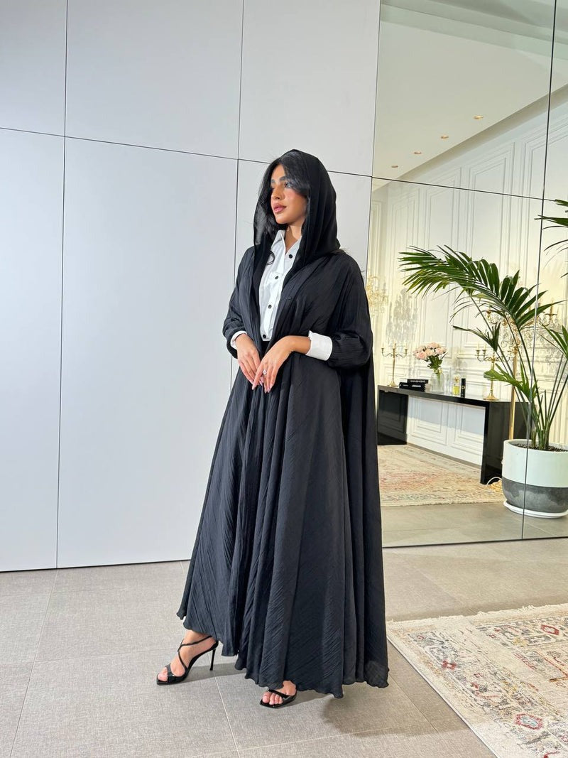 Abaya Crepe Black C:6528 Black (Free size)