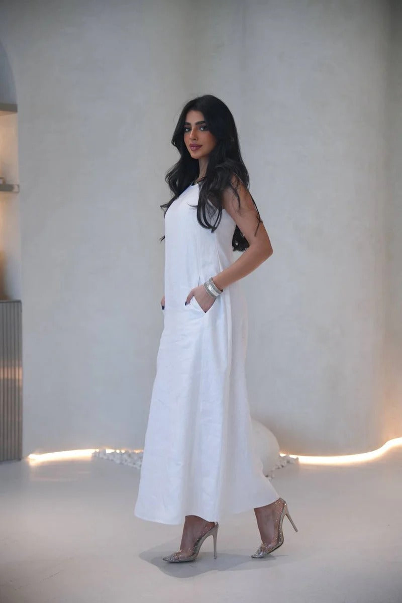 White linen dress C:197