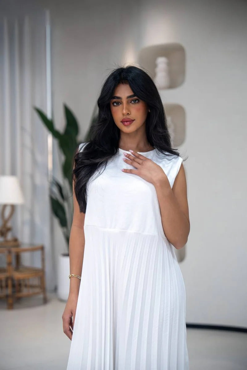 White crepe dress C:133 white