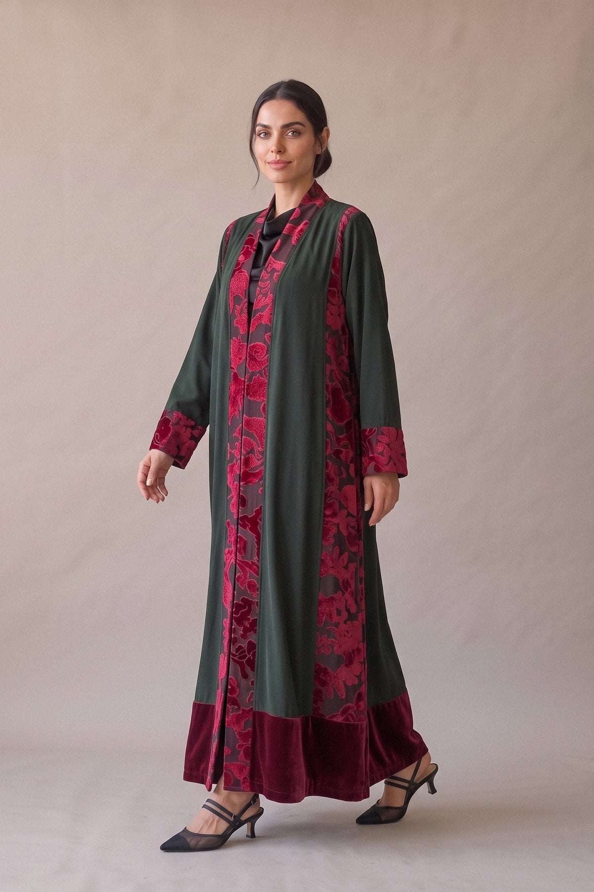Green Velvet Abaya – 2069