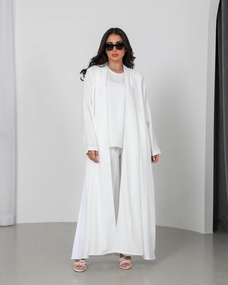 ABAYA CREPE WITH EMBROIDERY AND PLEATED C:2065