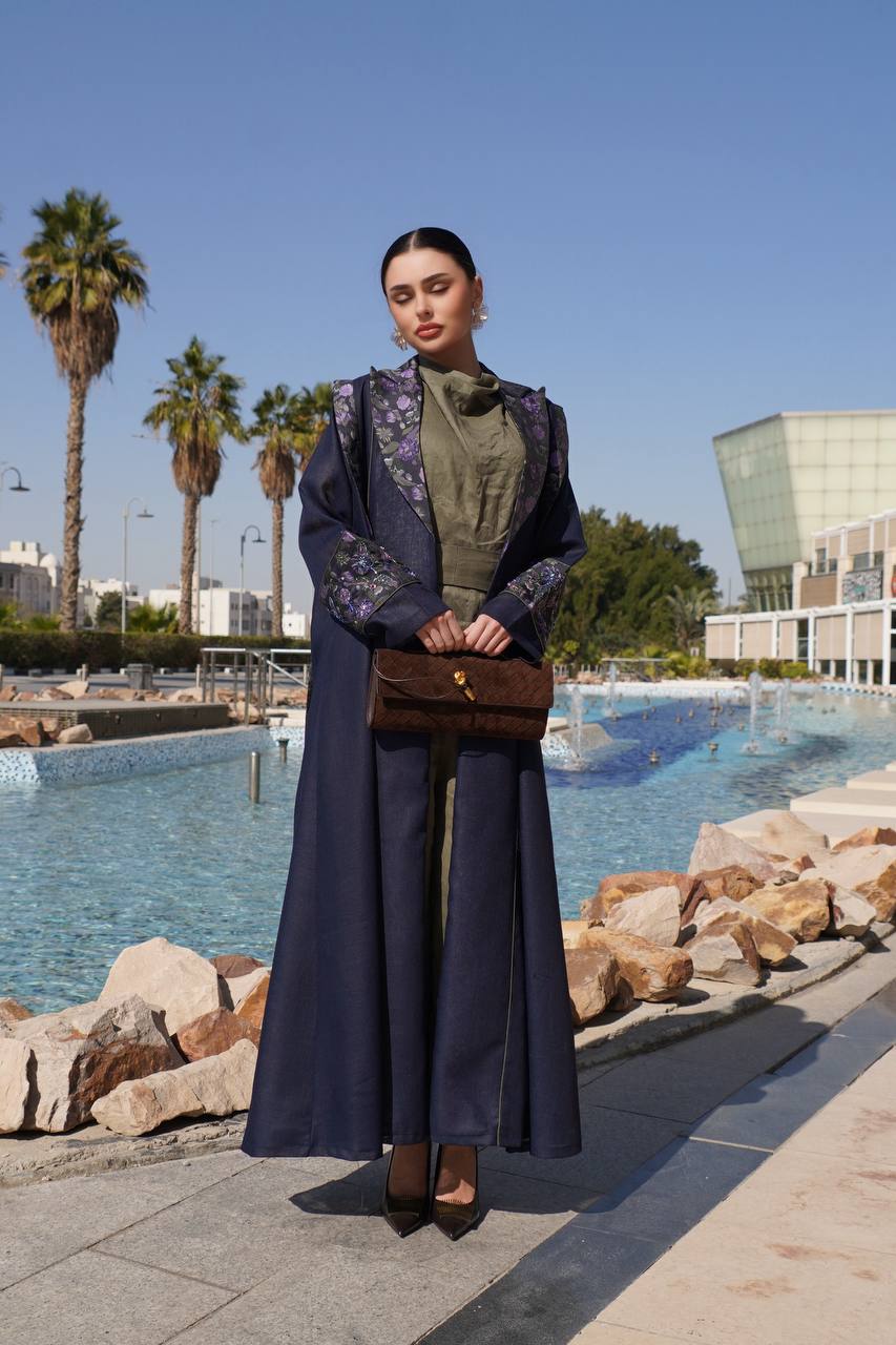 Abaya Blazer Linen Jacquard Silk. C:6756