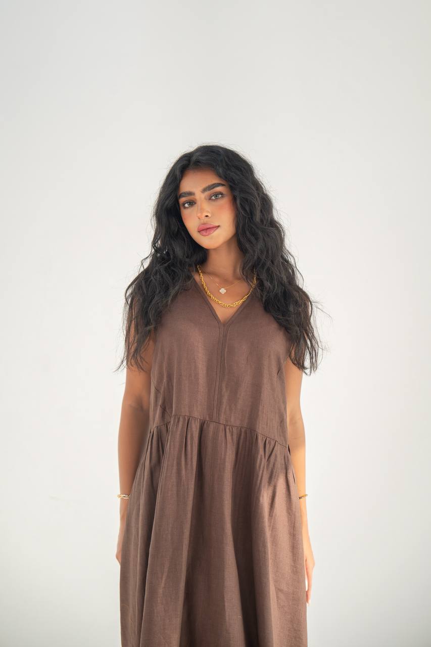 Brown Linen Dress C:209