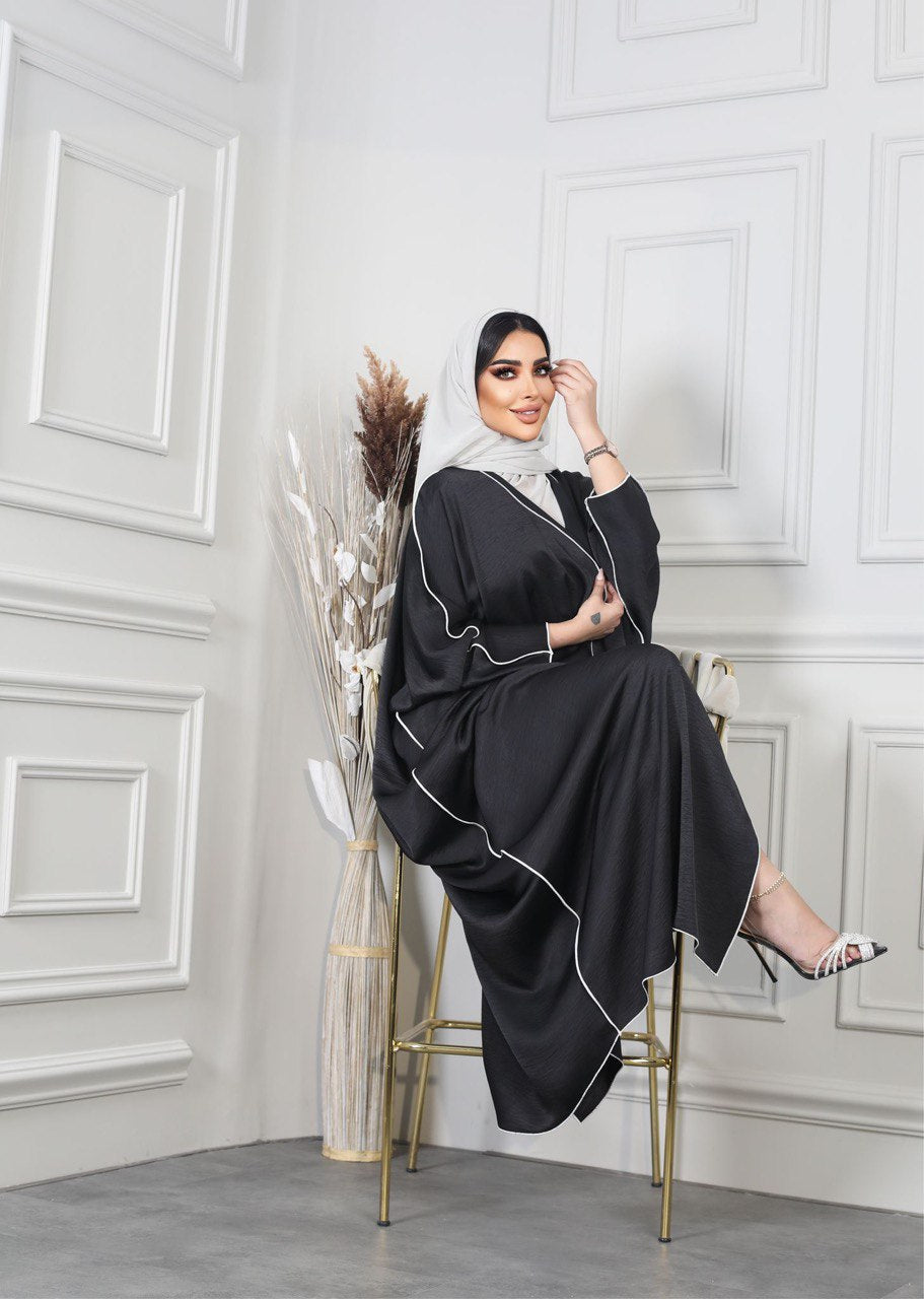 عباية من قماش الكريب الحريري C:6104 (مقاس حر)