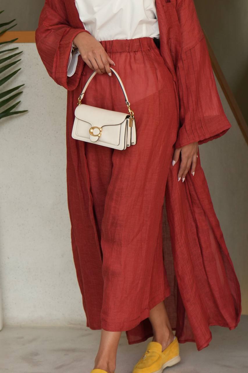 Red Lenin Trousers (Blouse for Rose)