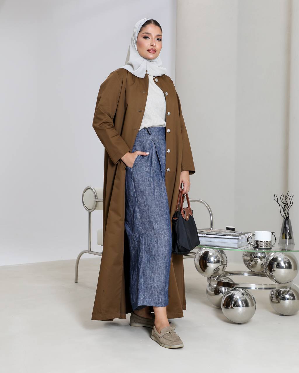 Stylish trench coat in honey brown 6657