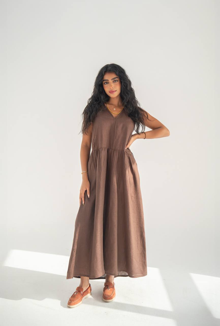 Brown Linen Dress C:209