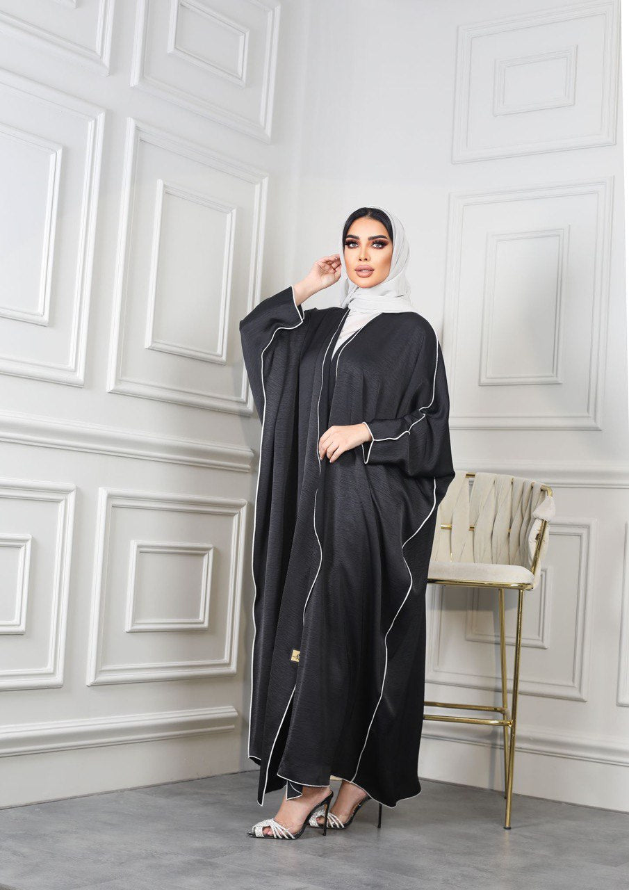 عباية من قماش الكريب الحريري C:6104 (مقاس حر)