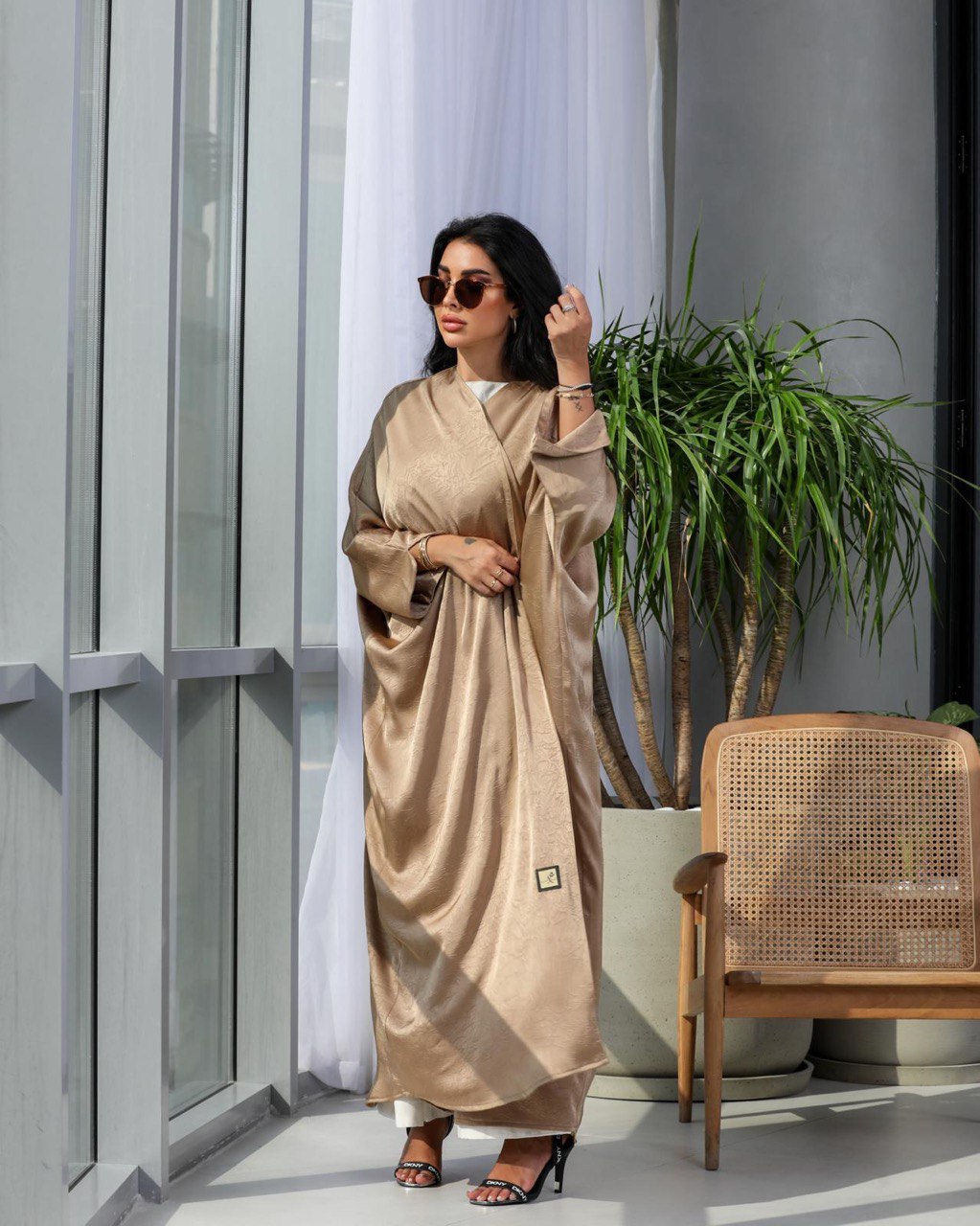 Abaya Silk Crepe Besht in Gold C:6479 Gold