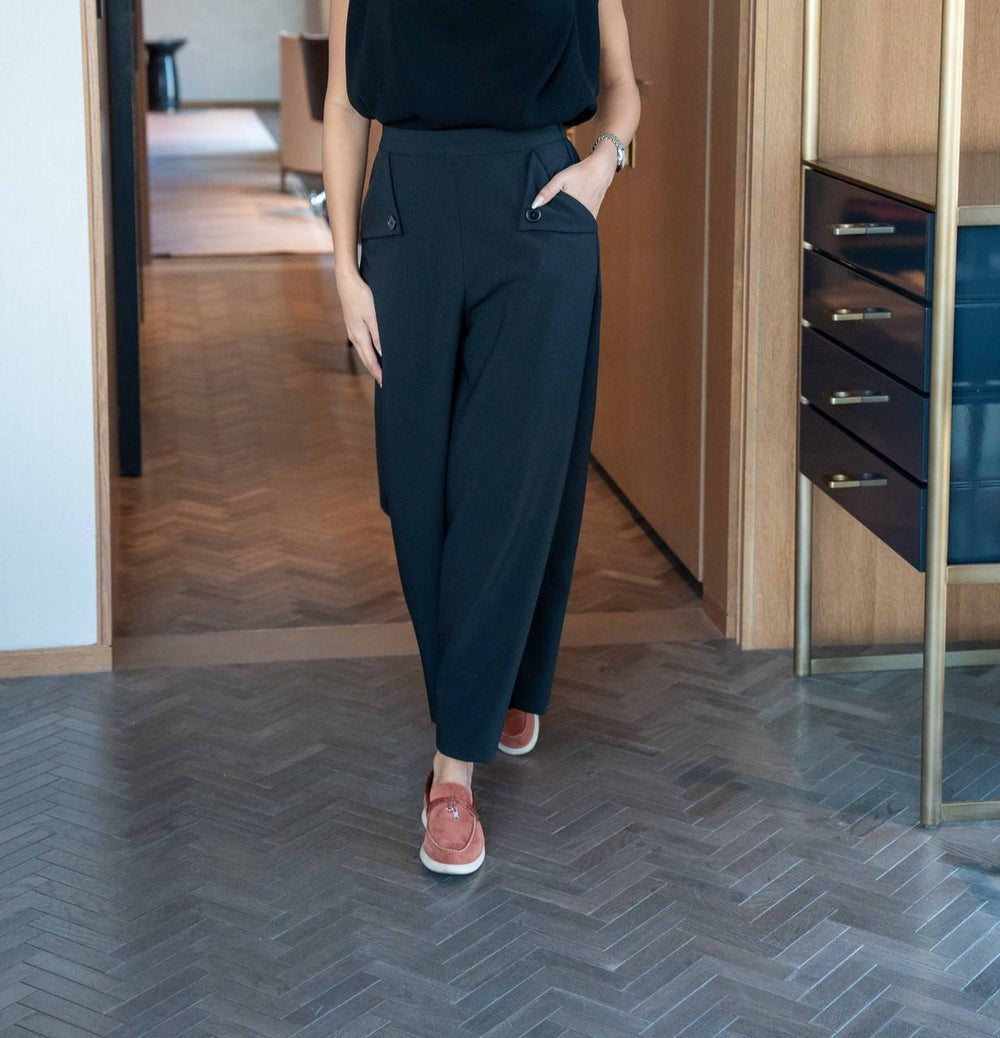 Black Crepe Trousers