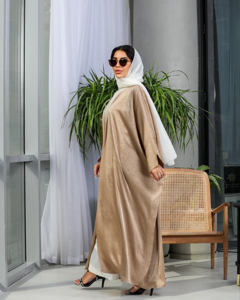 Abaya Silk Crepe Besht in Gold C:6479 Gold