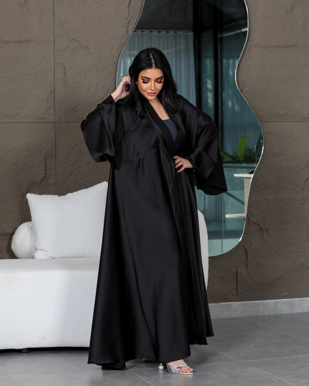 ABAYA BESHT CREPE SILK C:6436 (FREE SIZE)