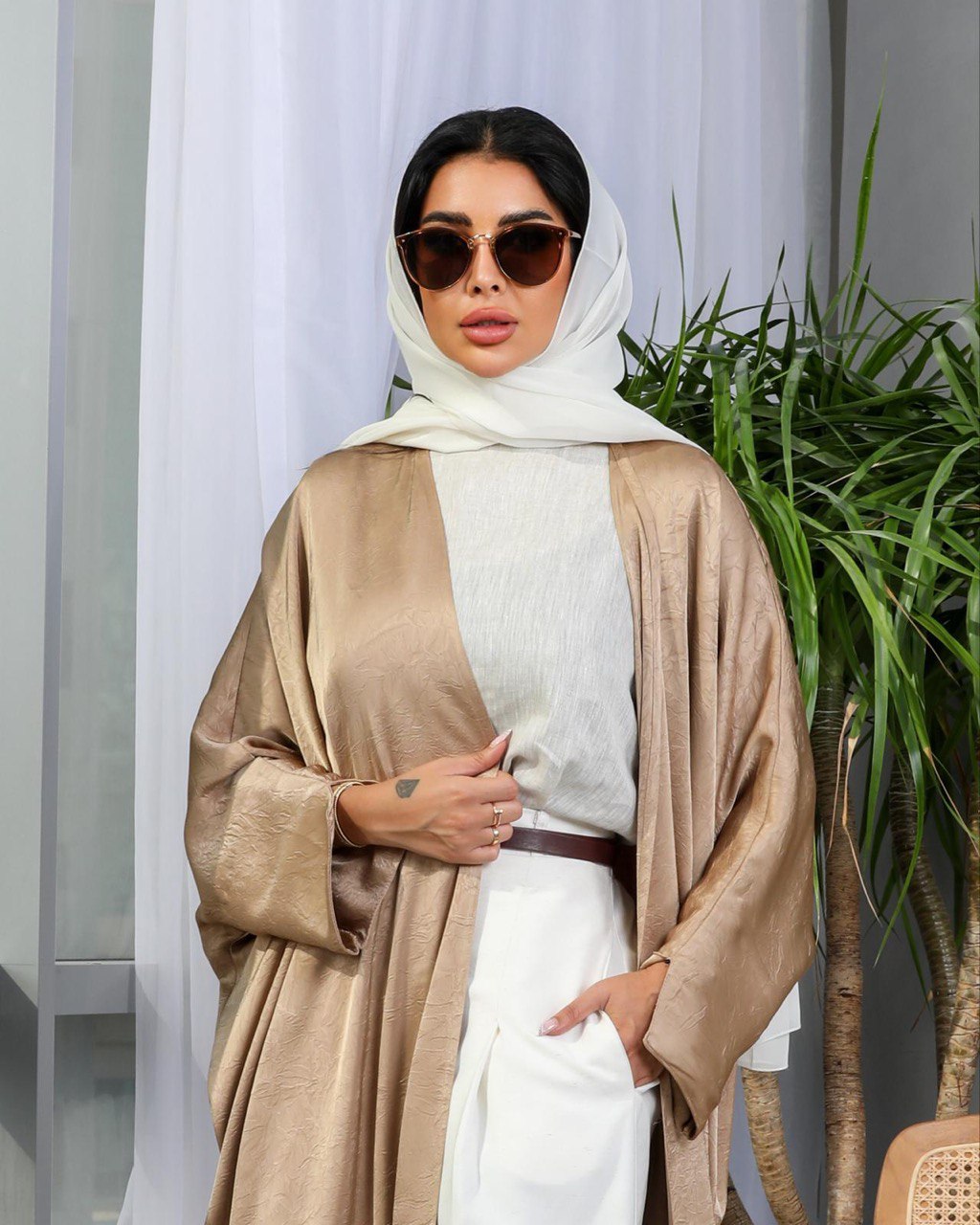 Abaya Silk Crepe Besht in Gold C:6479 Gold