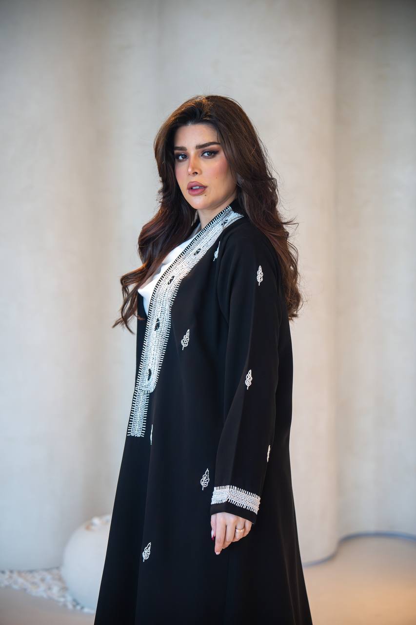 Black Cuba Abaya with embroidery C:6602