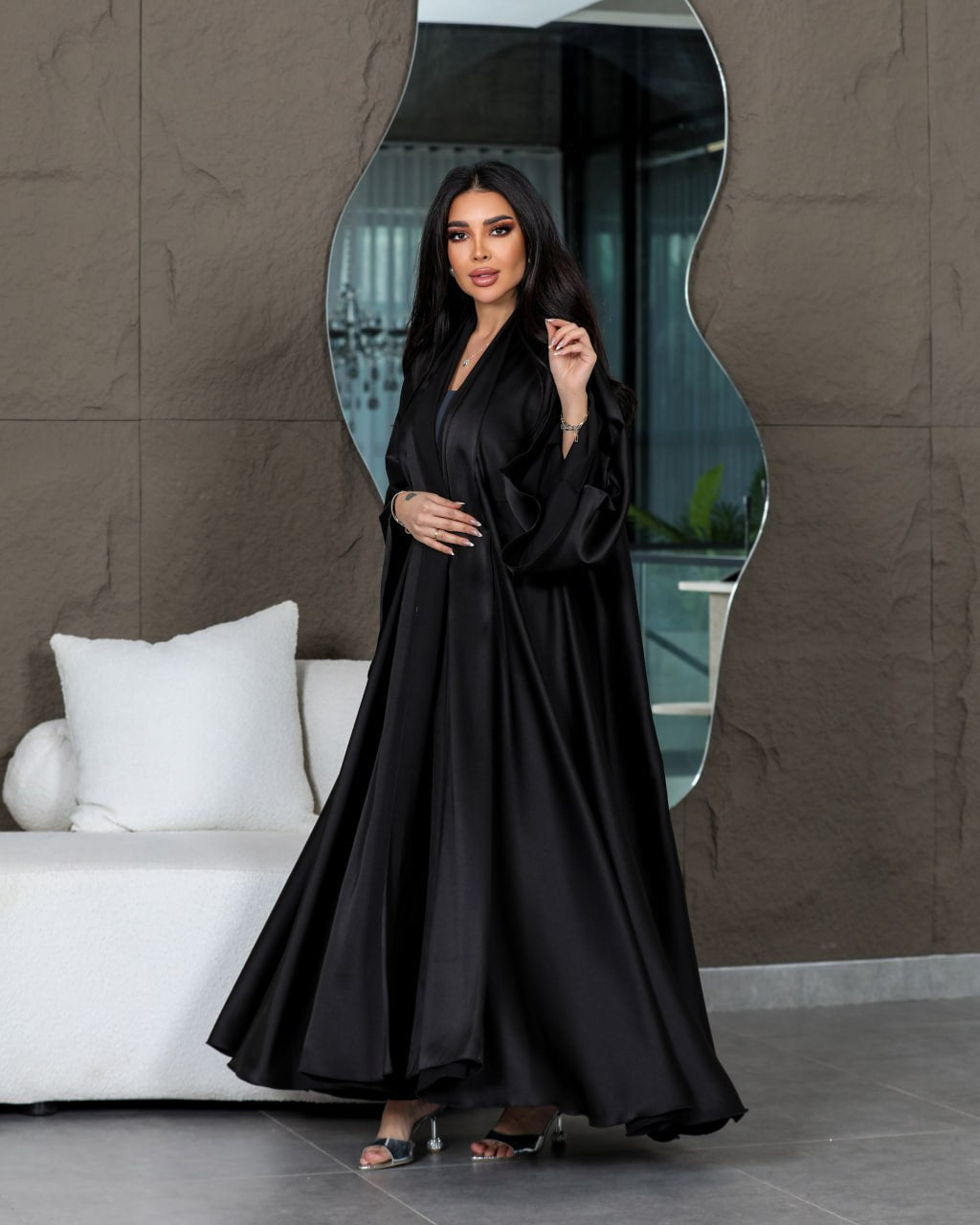 ABAYA BESHT CREPE SILK C:6436 (FREE SIZE)