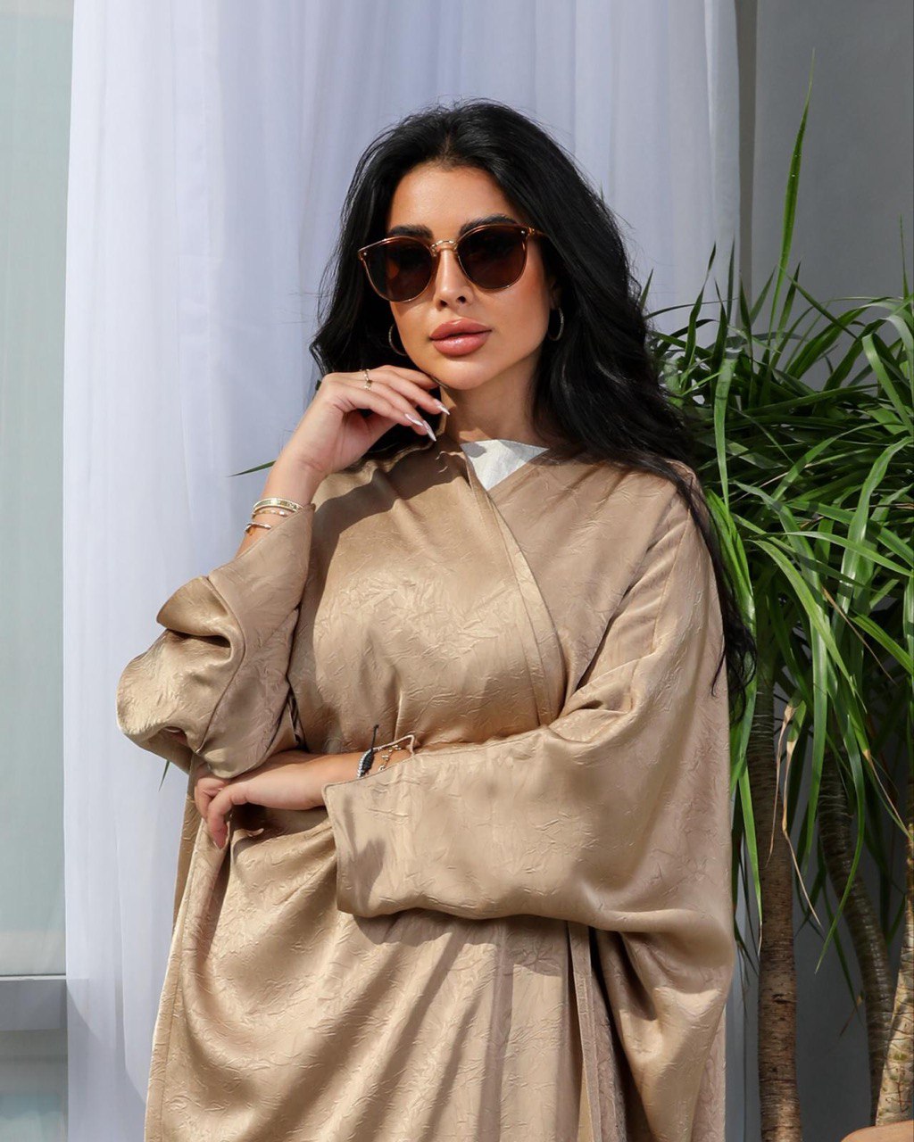 Abaya Silk Crepe Besht in Gold C:6479 Gold