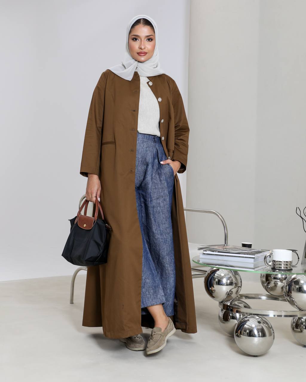 Stylish trench coat in honey brown 6657