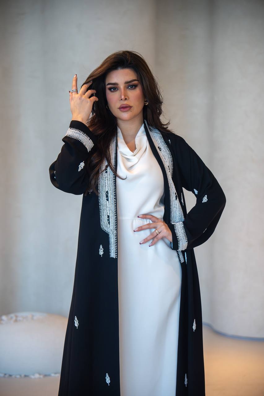 Black Cuba Abaya with embroidery C:6602