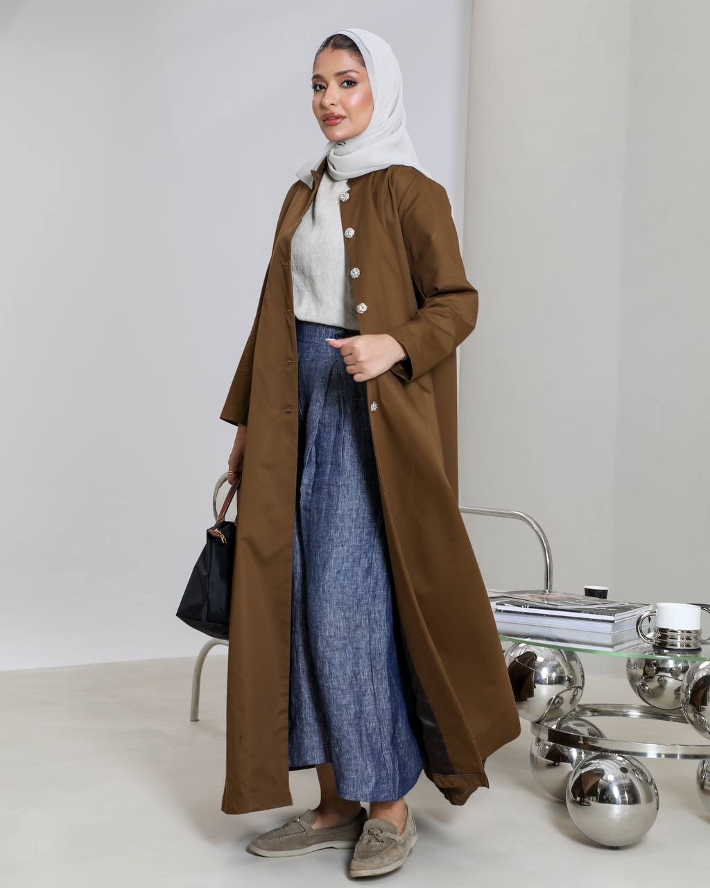 Stylish trench coat in honey brown 6657