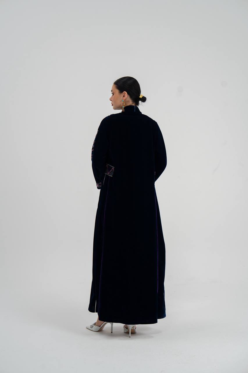 Velvet abaya with unique embroidery. C:6709