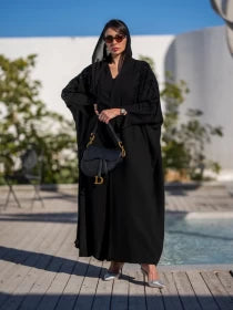 عباية من الكريب مع تطريز يدوي C:6224