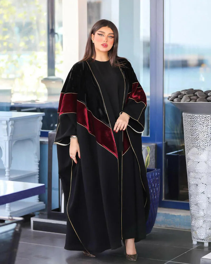 Free size velvet crepe cloak