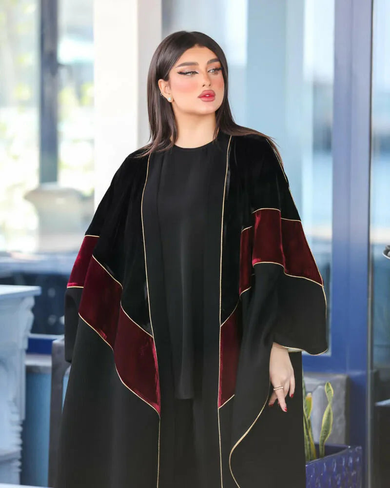 Free size velvet crepe cloak