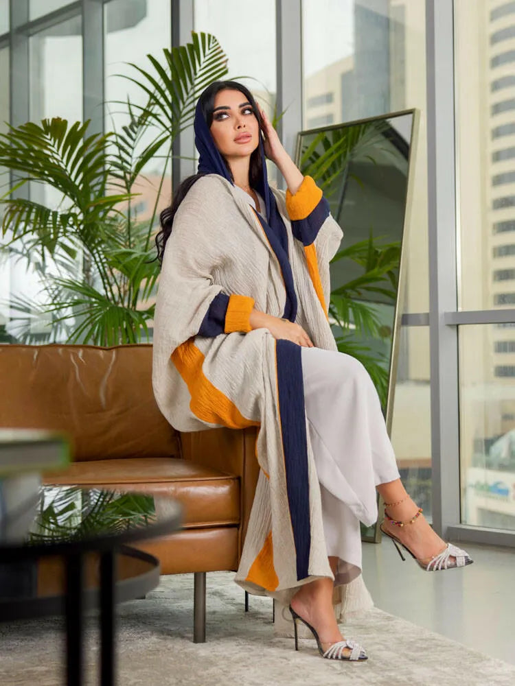 Linen cloak with beige mix