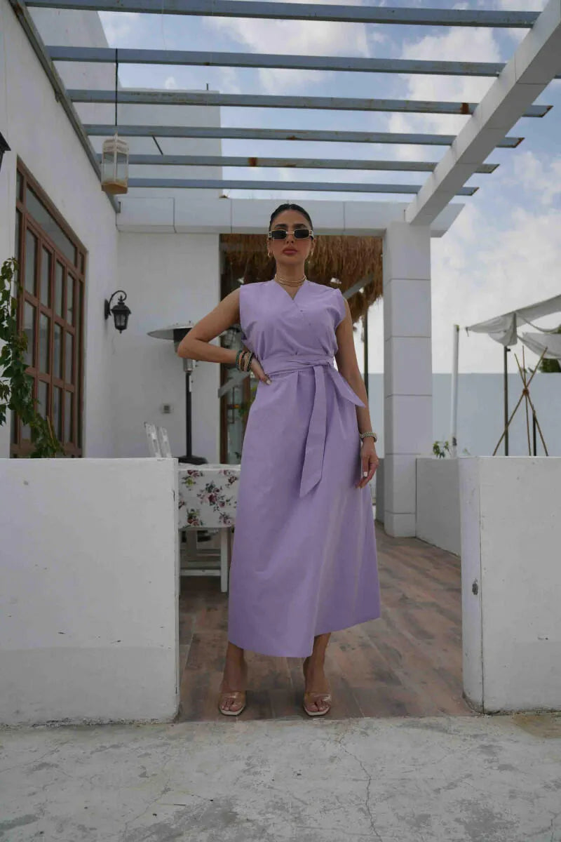 Light purple linen dress