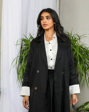 Black linen blazer abaya