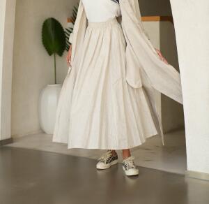 Beige linen skirt