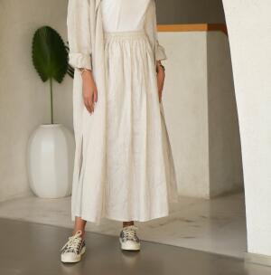 Beige linen skirt
