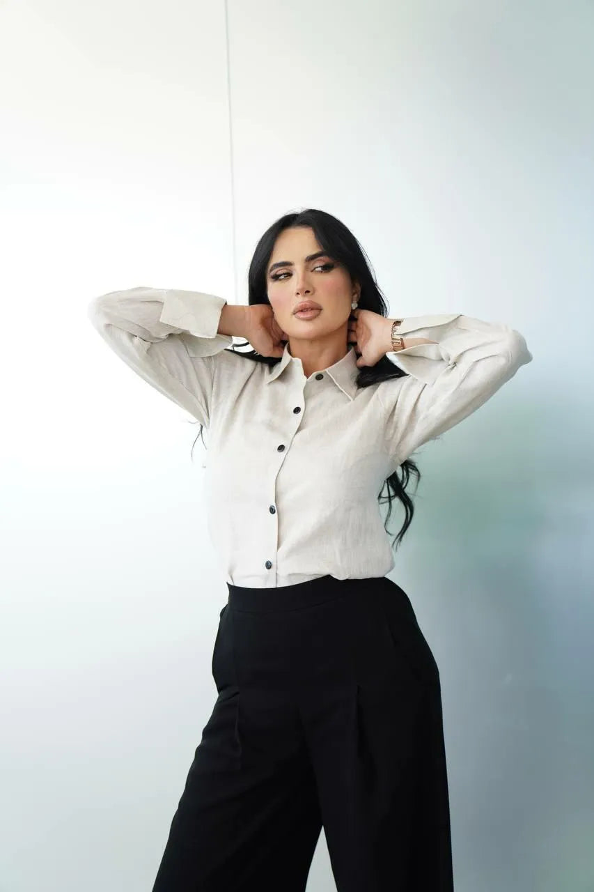 Beige linen shirt