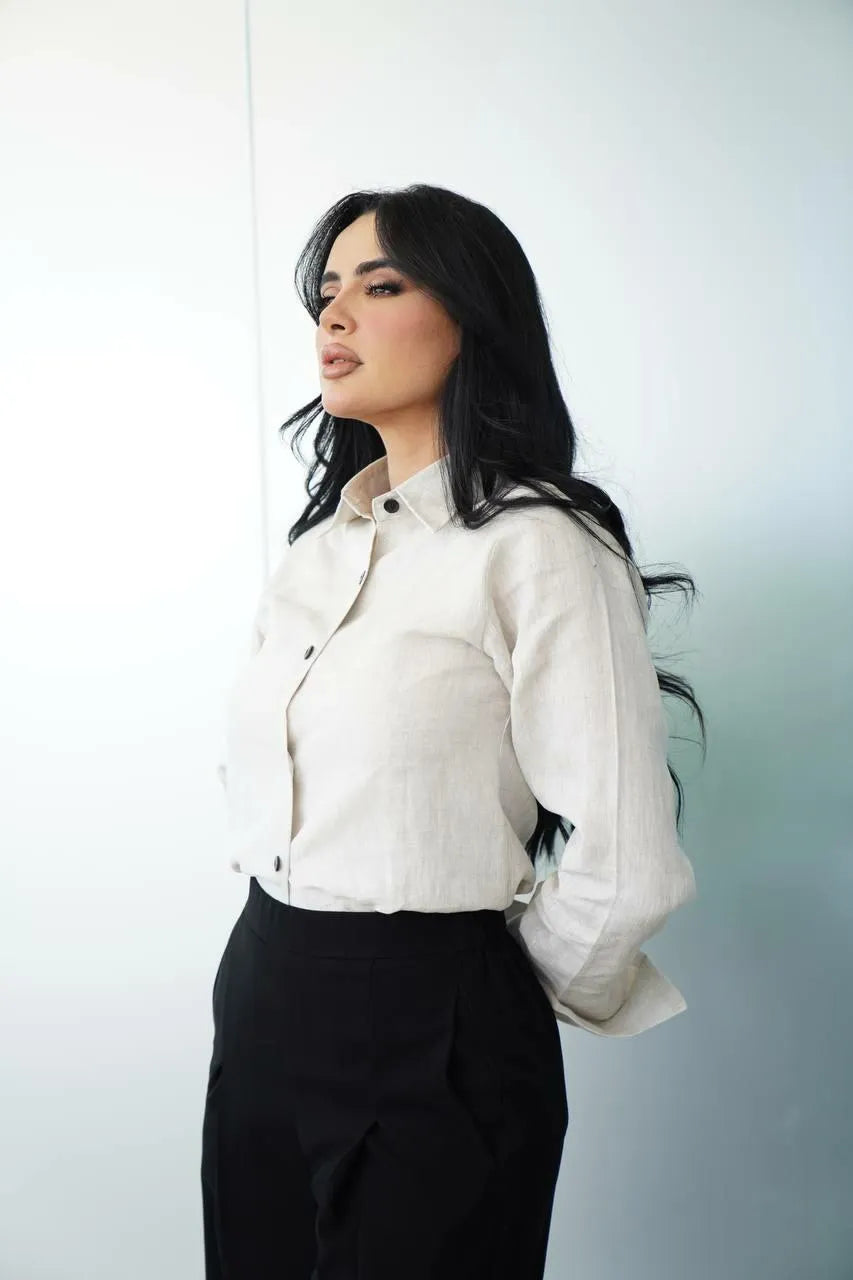 Beige linen shirt