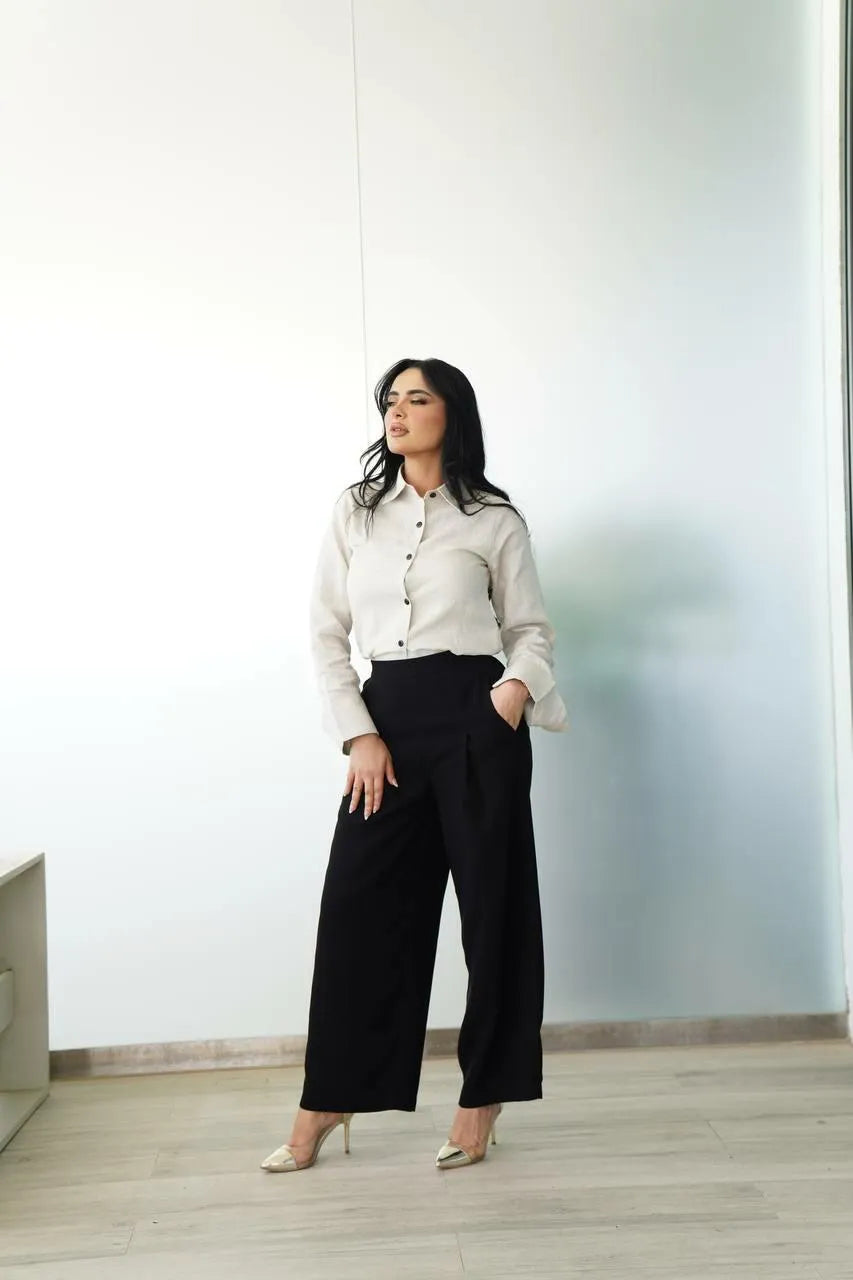 Black crepe pants