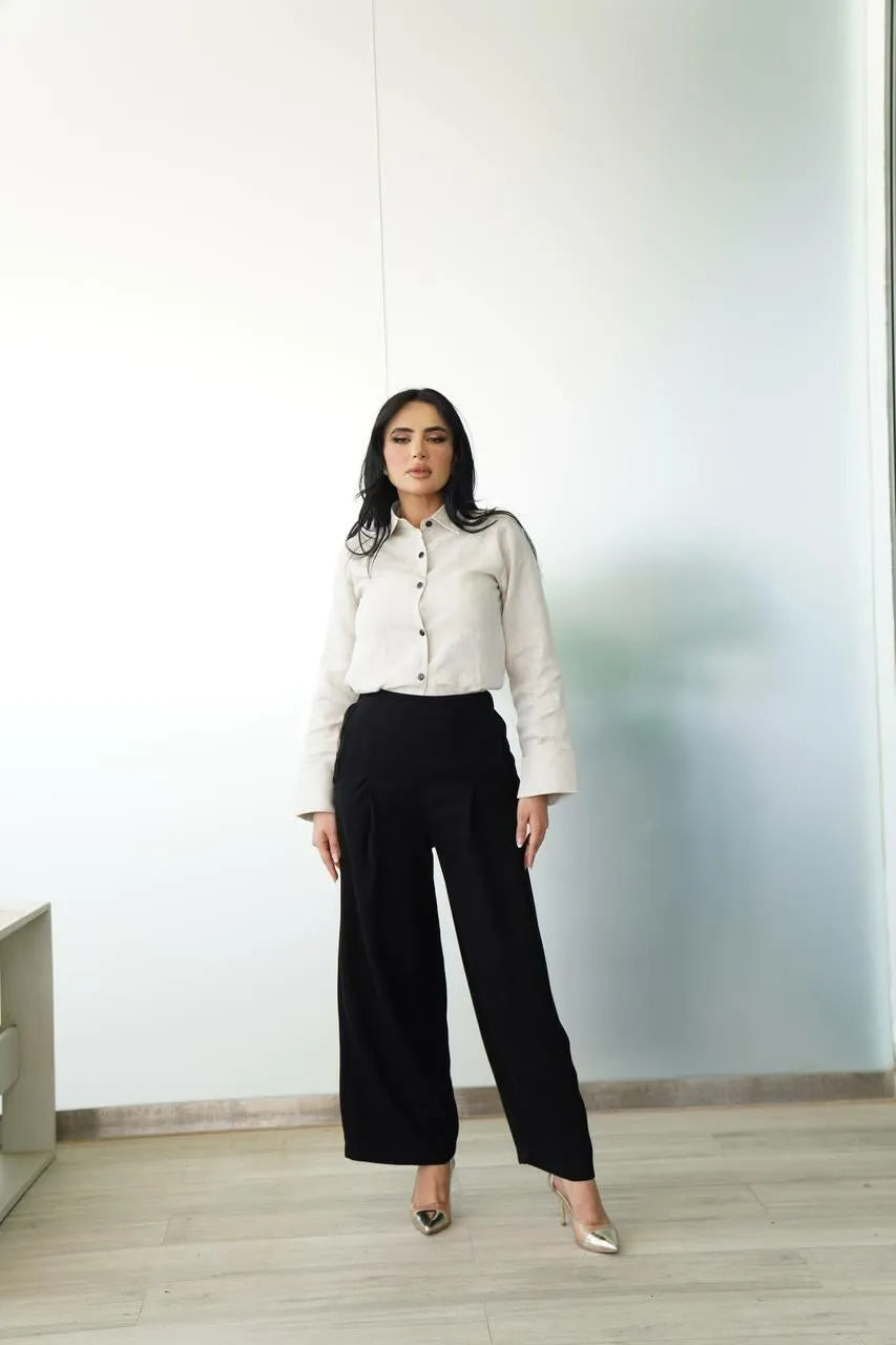 بنطلون كريب أسود