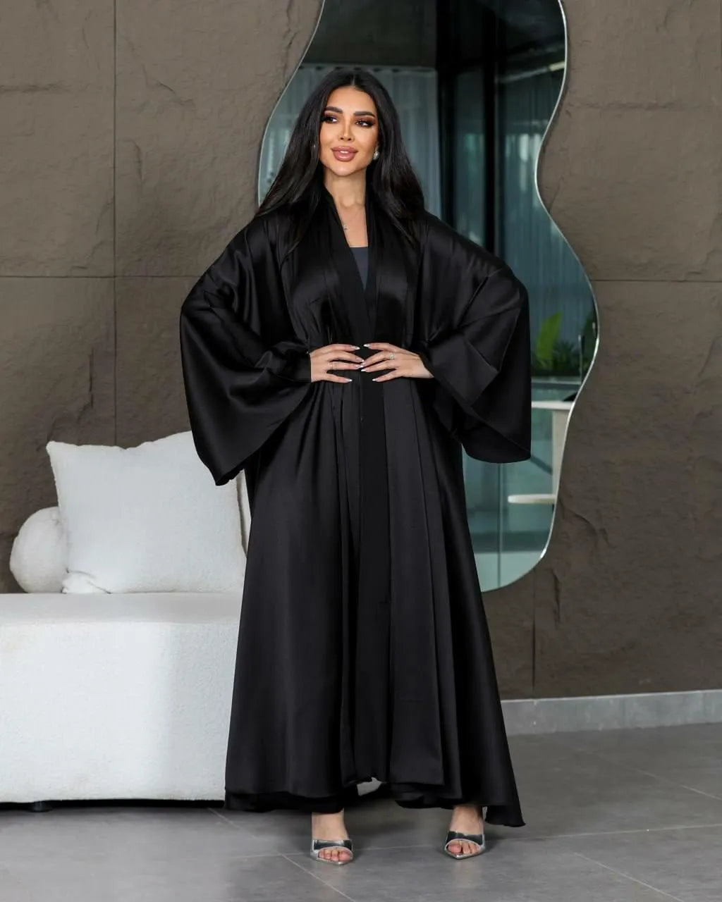 Black silk abaya